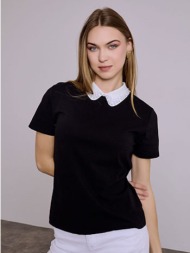 μπλούζα με γιακά και πέρλες sq7642.4119+3