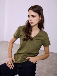 t-shirt βαμβακερό με v λαιμόκοψη sq9489.4795+5