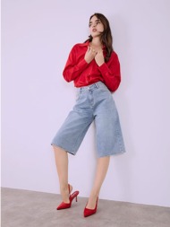 τζιν βερμούδα wide leg ...