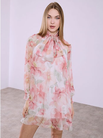 φόρεμα φλοράλ ημιδιάφανο sq7570.8991+2