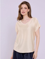 μπλούζα με συνδυασμό υφασμάτων sq7616.4615+4