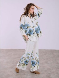 παντελόνα λινή με λουλούδια sq7830.1484+2