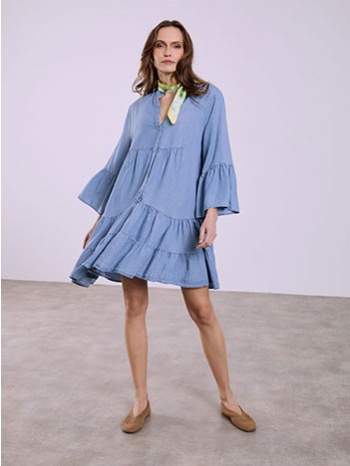 φόρεμα μίνι με denim όψη sq9844.8137+2