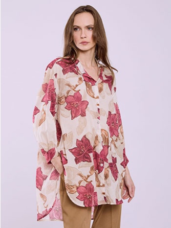 πουκαμίσα ημιδιάφανη φλοράλ sq7597.3251+2