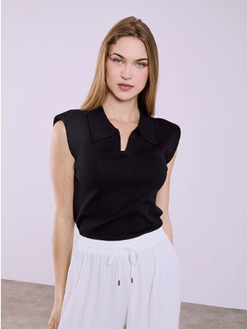 μπλούζα πλεκτή με γιακά sq9844.4830+3