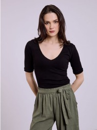 τοπ ριπ με γυριστό μανίκι sq7563.4579+3