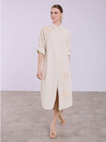 σεμιζιέ φόρεμα με ανάγλυφα λουλούδια sq7948.8956+4