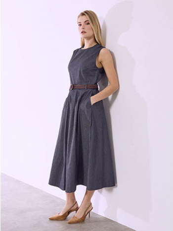 φόρεμα denim με ζώνη sq9844.8215+2