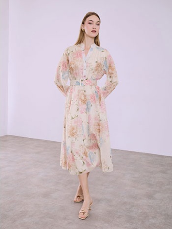 φόρεμα φλοράλ με ζώνη sq7629.8029+1