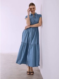 φόρεμα σεμιζιέ βαμβακερό ...