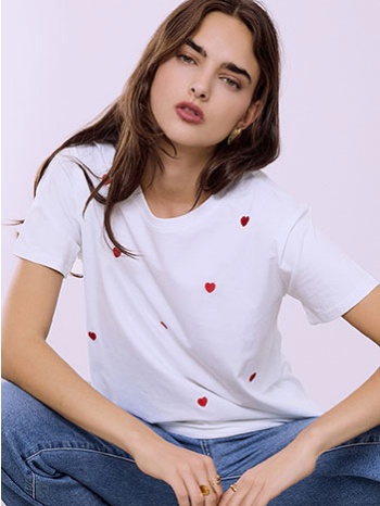 t-shirt με καρδιές sq9844.4092+2