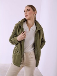 μπουφάν μονόχρωμο με κουκούλα sq7561.6016+5