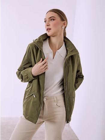 μπουφάν μονόχρωμο με κουκούλα sq7561.6016+5