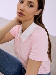 μπλούζα με γιακά και πέρλες sq7642.4125+4