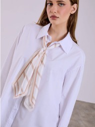 πουκάμισο βαμβακερό με αποσπώμενο φουλάρι sq7569.3645+1