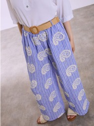 παντελόνα ριγέ με λαχούρια sq7587.1002+2