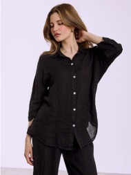 πουκάμισο λινό με τρία τέταρτα μανίκι sq7587.3582+4