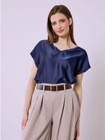 μπλούζα με συνδυασμό υφασμάτων sq7616.4615+9