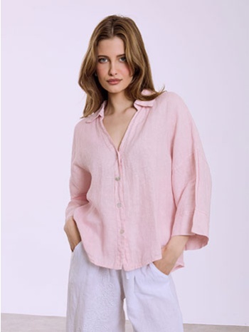 πουκάμισο λινό ασύμμετρο sq7945.3593+5