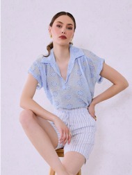 τοπ κεντητό διάτρητο με γιακά sq7751.4021+2