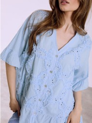 πουκάμισο βαμβακερό με βολάν sq7751.3040+2