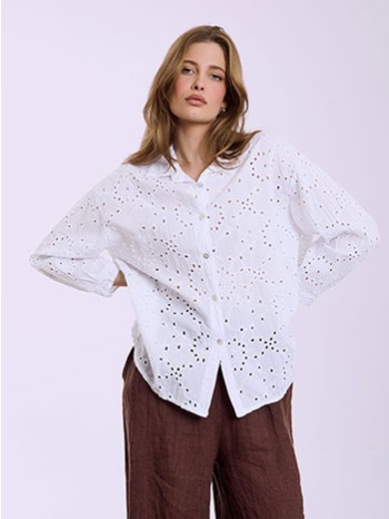 πουκάμισο βαμβακερό διάτρητο sq7751.3911+1