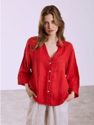 πουκάμισο λινό ασύμμετρο sq7945.3593+2