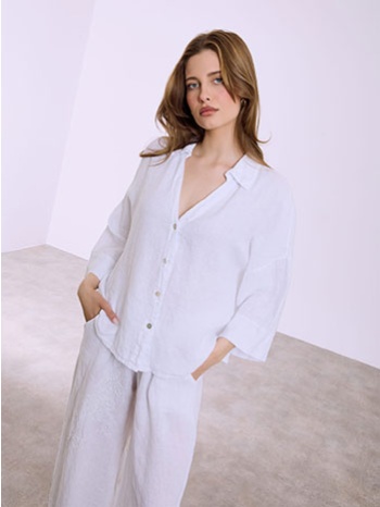 πουκάμισο λινό ασύμμετρο sq7945.3593+1