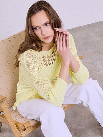 μπλούζα πλεκτή διάτρητη sq7587.4785+2