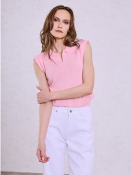 μπλούζα πλεκτή με γιακά sq9844.4830+6