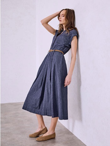 φόρεμα μίντι με τζιν όψη sq9844.8225+2