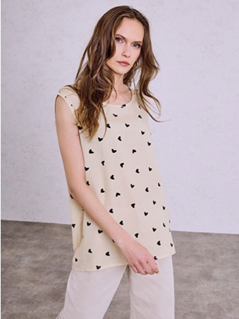 μπλούζα αμάνικη με καρδιές sq7616.4043+3