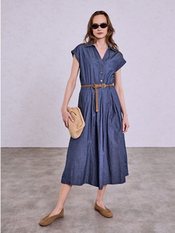 φόρεμα μίντι με τζιν όψη sq9844.8225+1