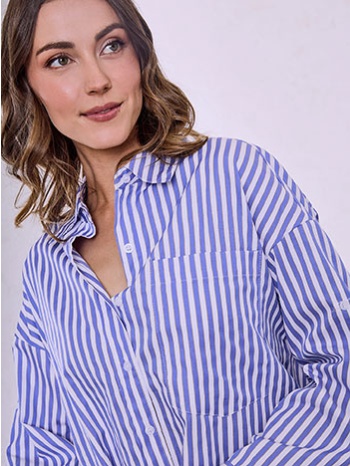 πουκάμισο με μεταλλιζέ ρίγες sq7561.3317+1