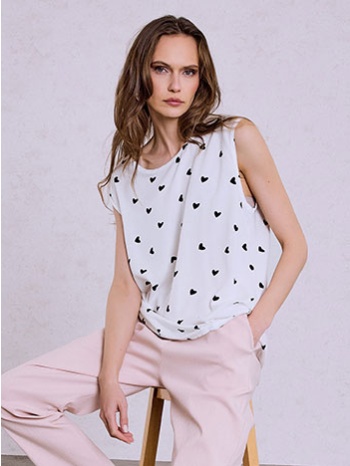 μπλούζα αμάνικη με καρδιές sq7616.4043+1