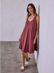 φόρεμα μονόχρωμο από βισκόζη sq7587.8590+4