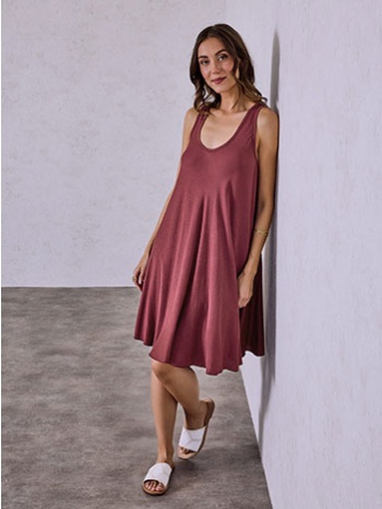 φόρεμα μονόχρωμο από βισκόζη sq7587.8590+4