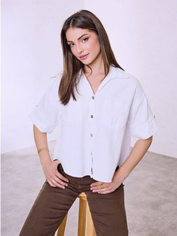 πουκάμισο τζιν βαμβακερό sq7629.3275+1