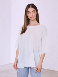 μπλούζα oversized ημιδιάφανη sq1019.4949+2