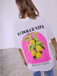 t-shirt με λεμόνια και strass sq453.4975+1