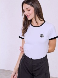 t-shirt με λουλούδι απο strass sq7958.4715+1
