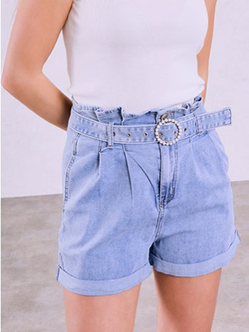 σορτς denim με πιέτες sq1628.1148+1
