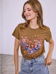 t-shirt με στάμπα πεταλούδες sq7578.4335+3