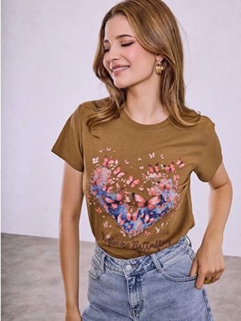 t-shirt με στάμπα πεταλούδες sq7578.4335+3
