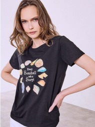 t-shirt με strass κοχύλια sq7616.4029+2