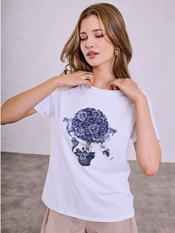 t-shirt με στάμπα αερόστατο sq7568.4167+6