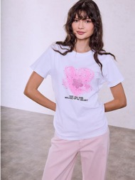 t-shirt με strass και ...