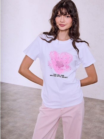 t-shirt με strass και τρουκς sq7568.4192+5