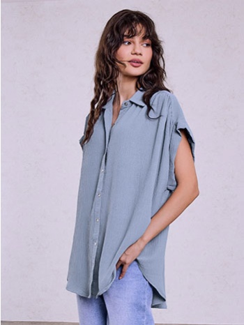 πουκάμισο oversized με σούρες sq7578.3520+5