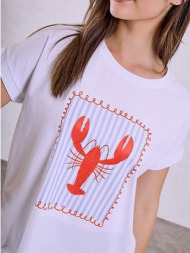 t-shirt με στάμπα αστακό sq9844.4011+1